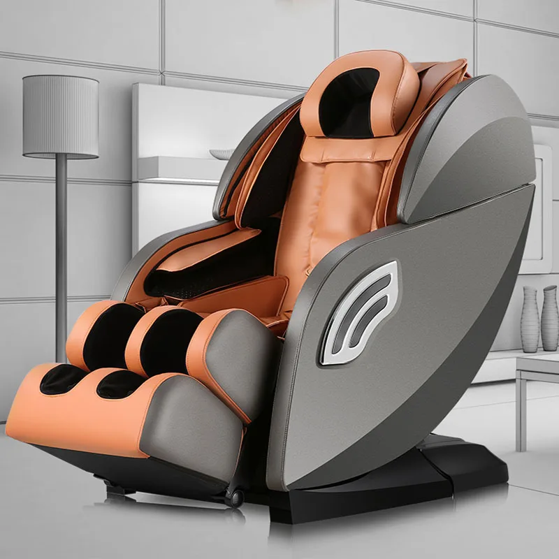 Массажное кресло для тела, автоматическая космическая капсула для разминания, многофункциональное Электрическое Массажное кресло, 4D движение ног, манипулятор для живота - Color: Orange