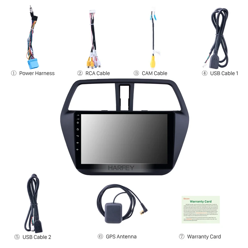 Excellent Harfey Car Radio GPS Android 8.1 HD 9" for Suzuki S-Cross SX4 2014-2017 Multimedia Player Bluetooth support OBD2 DVR 3G WIFI SWC 2