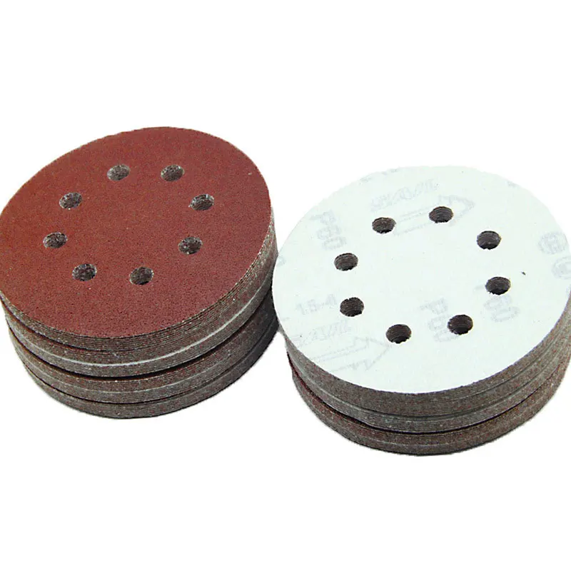 Buy 100pcs 125mm 8 Holes Sanding Paper Abrasive Sand