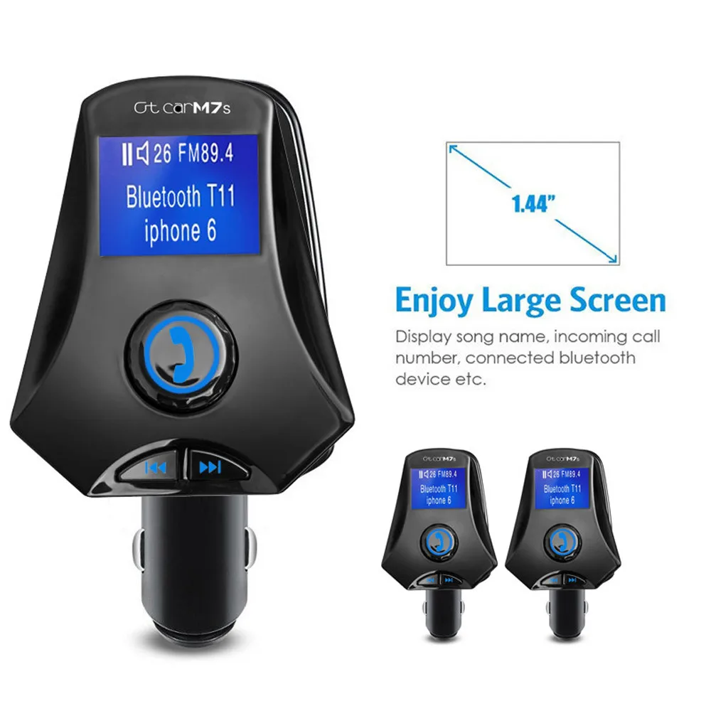 Bluetooth автомобильный комплект MP3-плеер fm-передатчик беспроводной радио адаптер USB зарядное устройство для Xiaomi Roidmi смартфон samsung iPhone 6 7