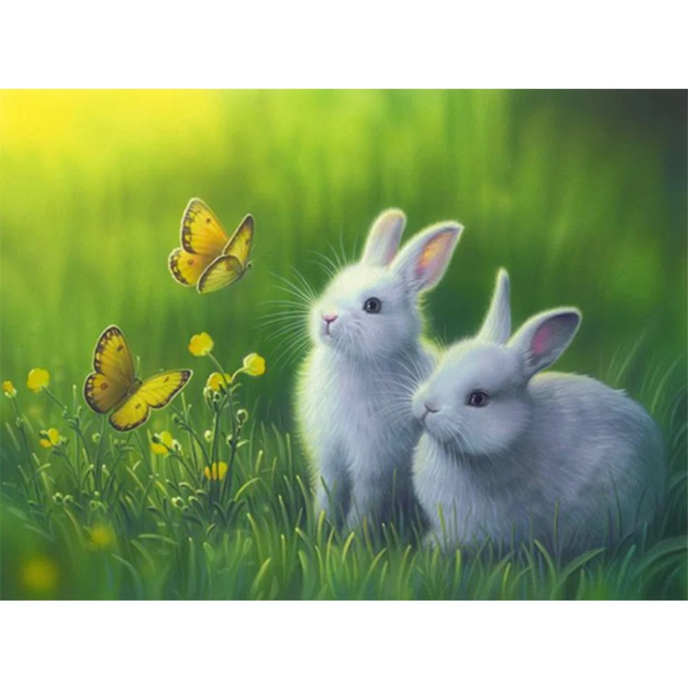 

LI LOYE 5D DIY Diamond embroidery Butterfly Bunny diamond painting Cross Stitch full Round Rhinestone mosaic home decor RT820