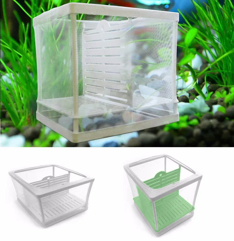

New Fishing Net Breeder Aquarium Fish Tank Fry Breeding Hatchery Partition Case Kit Plastic and gauze New Drop shipping