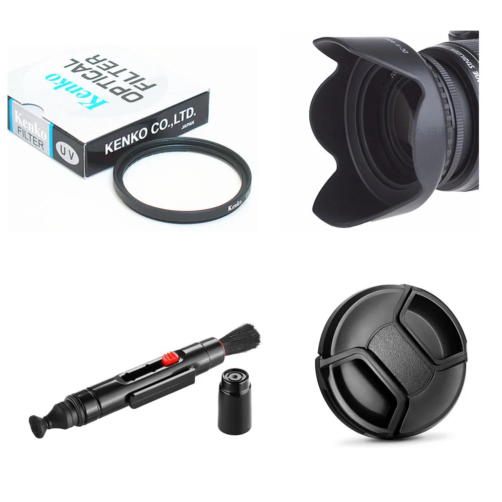 

UV Filter + Lens Hood + Lens Cap + Cleaning Pen for Panasonic GX80 GX85 GX800 GX850 with Lumix G Vario 12-32mm MEGA O.I.S. Lens