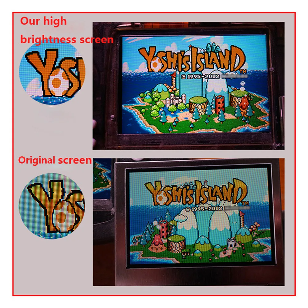 Günstig 10 ebenen Hohe Helligkeit IPS Hintergrundbeleuchtung LCD für Nintend GBA Konsole Backlit LCD Bildschirm Für GBA Konsole Einstellbare Helligkeit