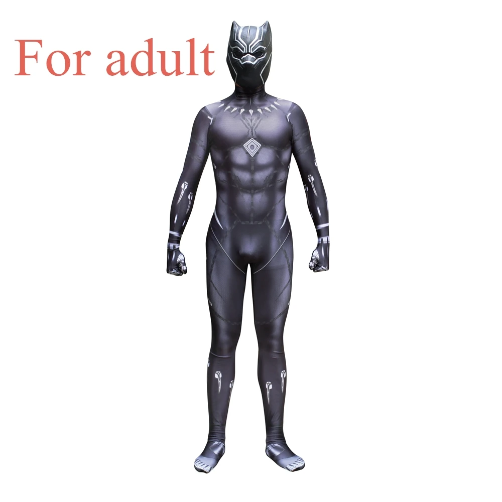 Черная пантера косплей костюм фильм Marvel для взрослых детей - Цвет: For adult