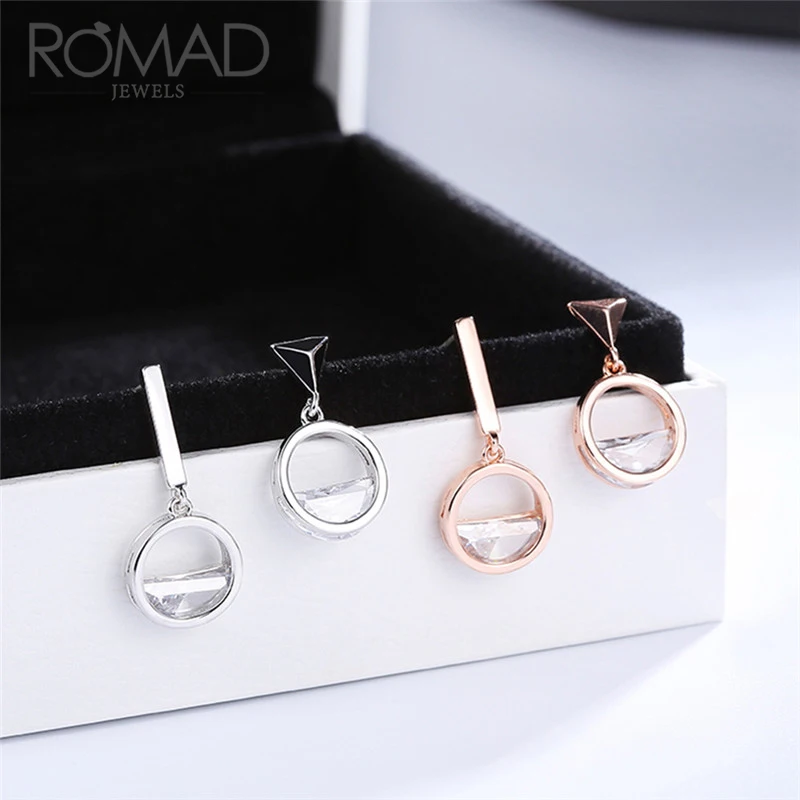 

Romad Personality Asymmetric Short Dangle Earring Geometric Round Triangle Square Gold Plate Punk Party Simple Earrings R4