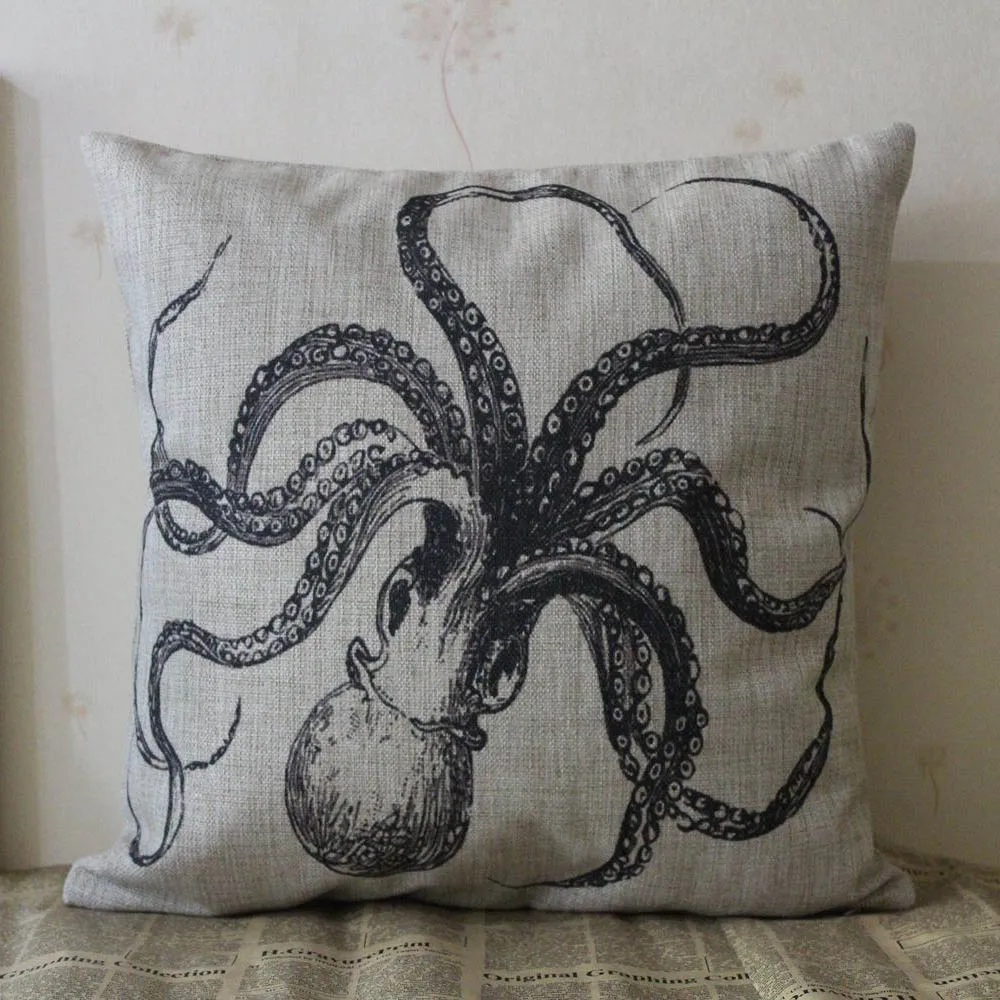 Online Get Cheap Octopus Pillow Cover Aliexpresscom Alibaba Group - Linkwell X Black Ocean Coastal Nautical Octopus Sealife Design Marineburlap Pillow Cover online get cheap octopus pillow cover aliexpresscom alibaba group - linkwell x black ocean coastal nautical octopus sealife design marineburlap pillow cover