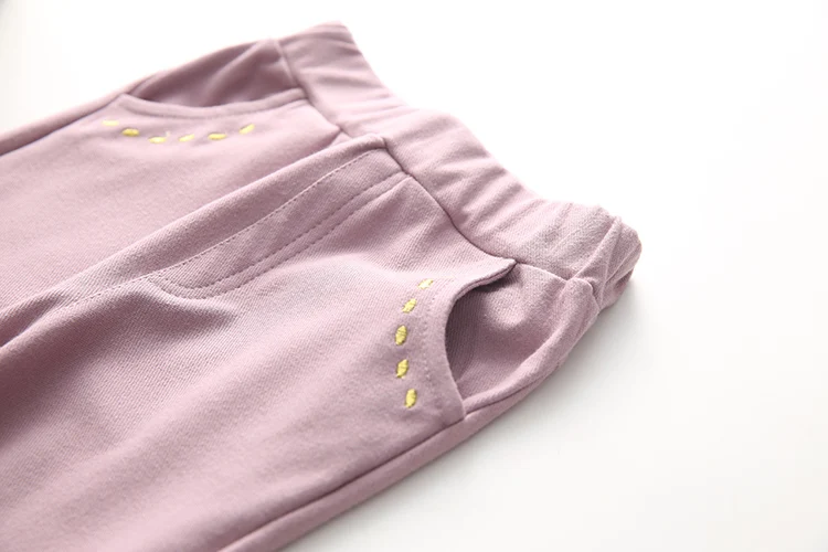 2018 Spring Autumn Trousers 2-10T Years Children Cotton Solid Color Pattern Basic Elastic Capri Little Kids Girl Skinny Pants  (19)