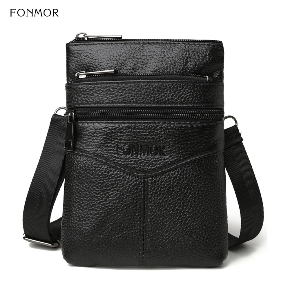 

FONMOR Men Bag 2019 Fashion Man Shoulder Bags High Quality Genuine Leather Casual Messenger Bag Male Crossbody Bags Waist Pack