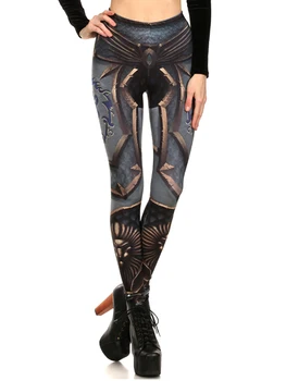 Women Fashion Legging Aztec Round Ombre Printing leggins Slim High Waist Leggings Woman Pants from aztec to high tech
