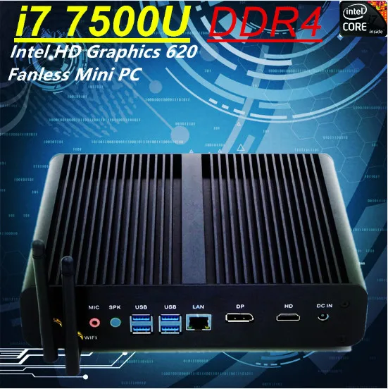 Inte Core i7 8550U i7 7500U DDR4 безвентиляторный мини ПК Intel HD Graphics 620 Win10 Pro Kaby Lake мини настольный компьютер HTPC DP + HDMI Inte Core i7 8550U i7 7500U DDR4 безвентиляторный мини ПК Intel HD Graphics 620 Win10 Pro Kaby Lake мини настольный компьютер HTPC DP + HDMI