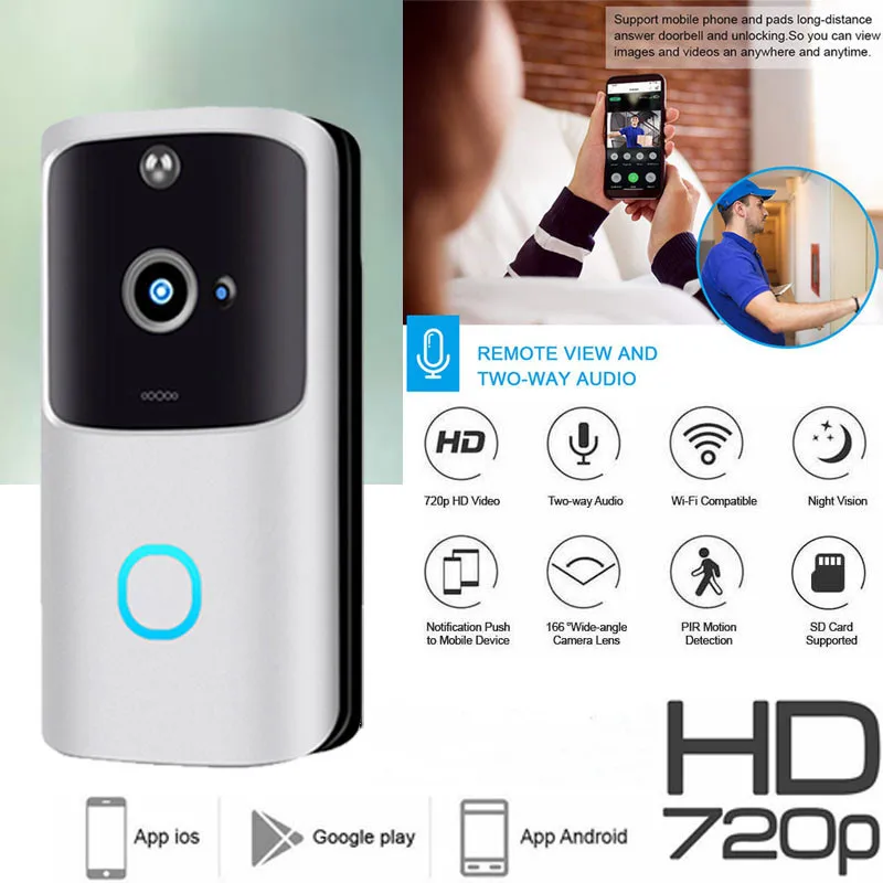 

Smart Wireless WiFi Ring Doorbell Video Camera Phone Bell Intercom Home Security