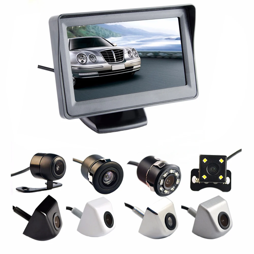 imágenes para 2en1 Car Parking Kit Sistema de 4.3 "TFT LCD Monitor en Color de Pantalla HD + Cámara de Visión Trasera de Copia de seguridad A Prueba de agua imágenes para 2en1 Car Parking Kit Sistema de 4.3 "TFT LCD Monitor en Color de Pantalla HD + Cámara de Visión Trasera de Copia de seguridad A Prueba de agua