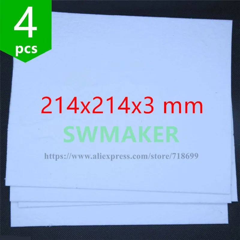 SWMAKER 4 шт Reprap Prusa 3D-принтеры MK2/2B Отопление кровать изоляция хлопок 214x214x3 мм кровати