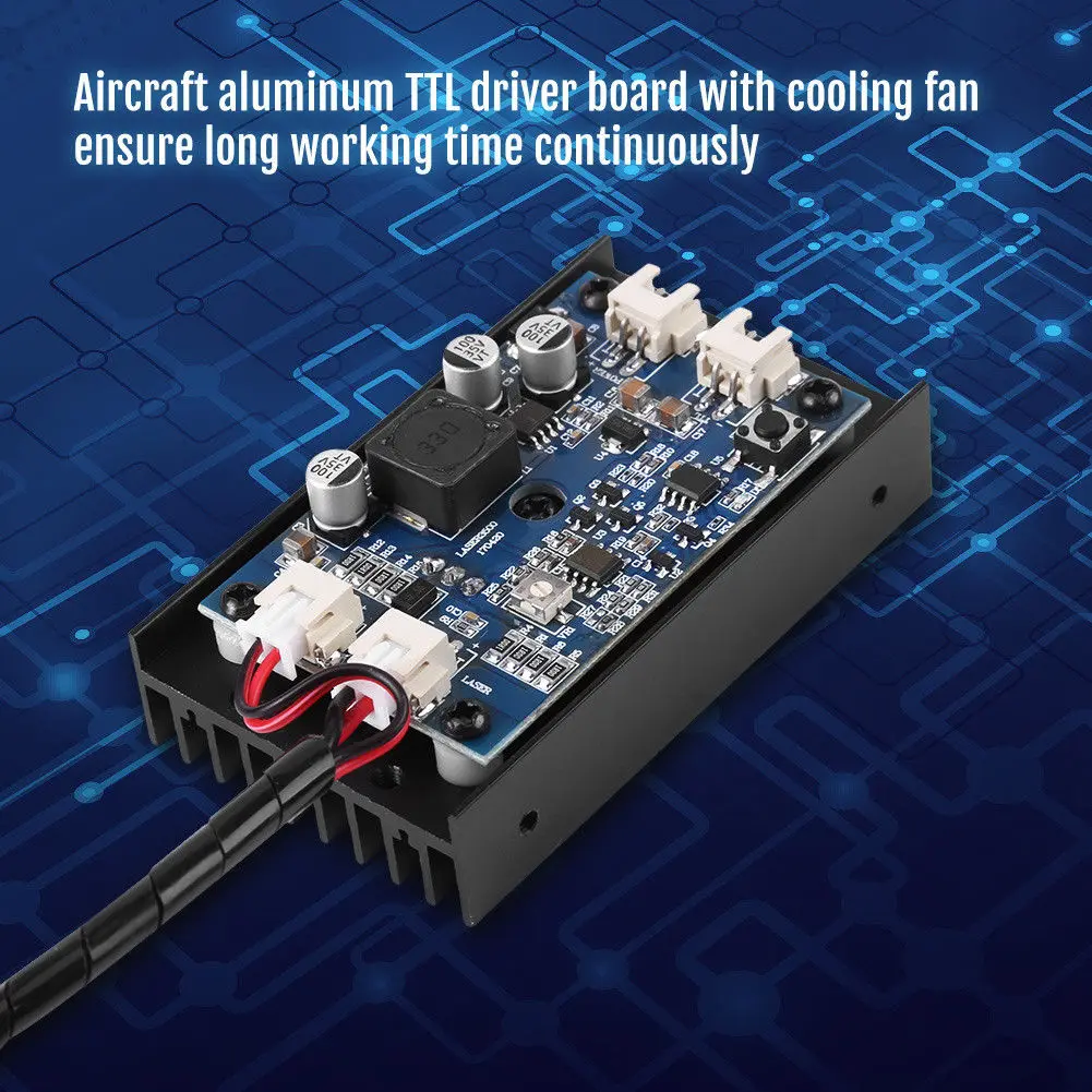 Laser Head 15W Laser Module 450nm Blu-ray Laser Engraving Machine Woodworking Machinery Parts DIY Tools with TTL Power