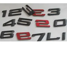 Черный АБС пластик с цифрами и буквами значки для багажника