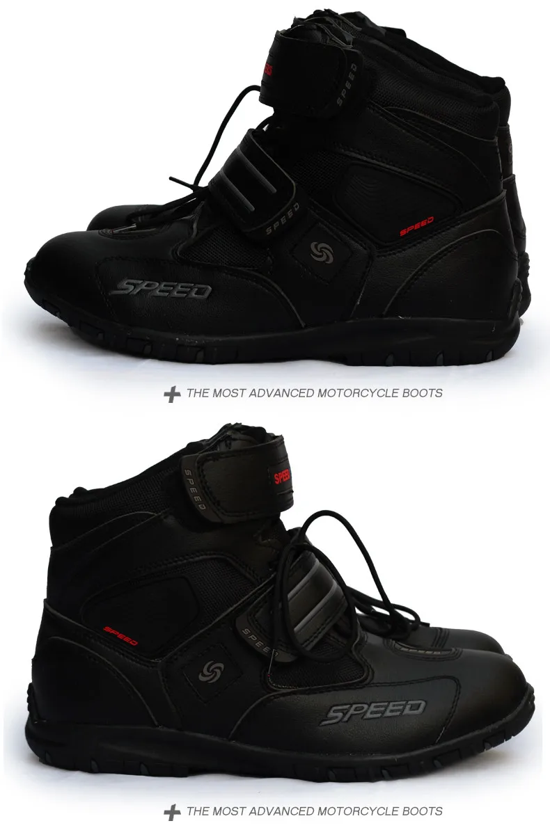 Мужские байкерские ботинки для мотоциклистов; chaussure moto boots; moto rbike boots; bota moto cross racing; скоростные черные байкерские ботинки; Размер