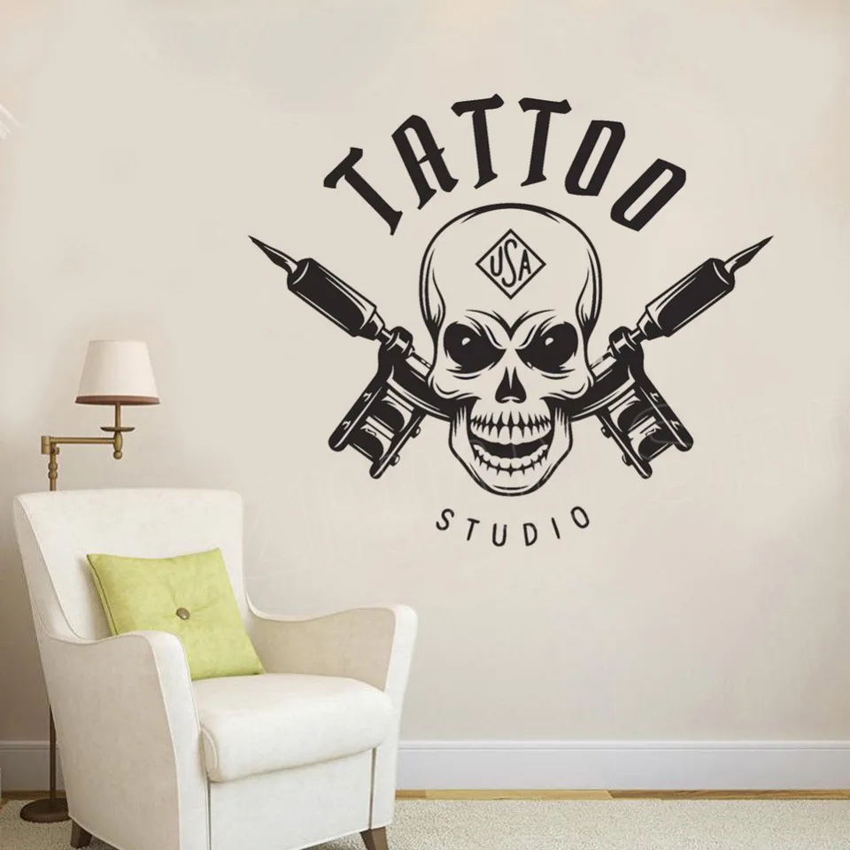 Wall Decal Tattoo Studio Window Wall Decor Interior Design Vinyl Art Sticker Beauty Salon Home Decoration Stickers