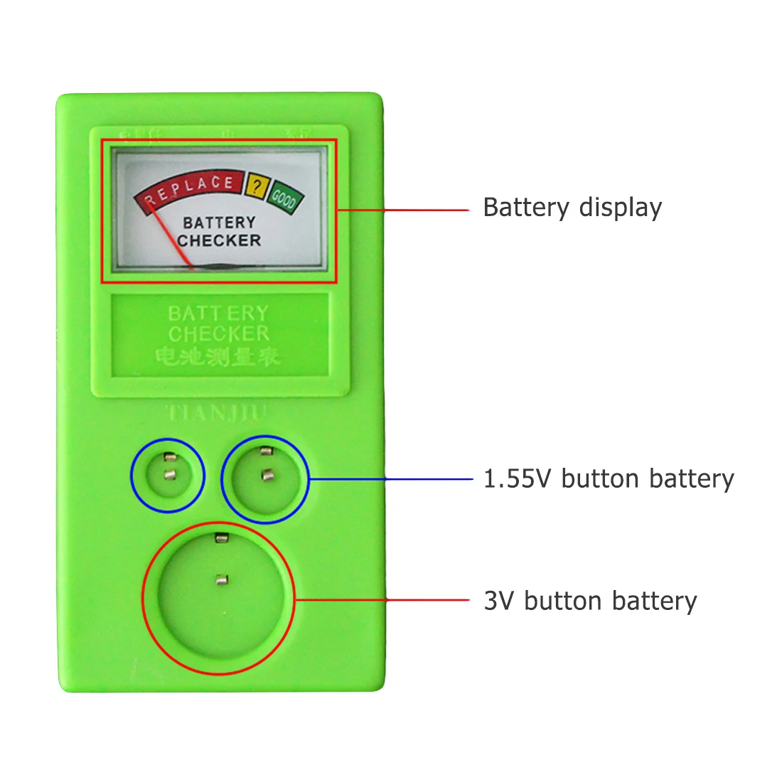 1,55 V/3 V пластиковая кнопка для ремонта часов Монетный элемент батареи проверка мощности тестовый инструмент er
