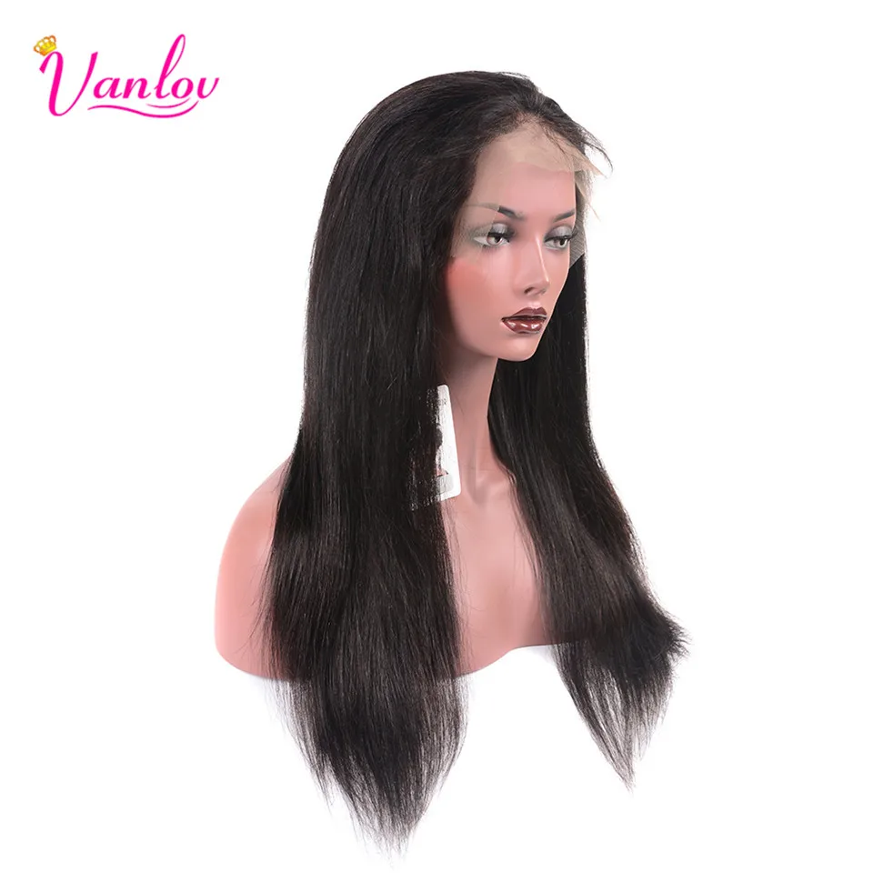 Vanlov 360 синтетический парик индийские прямые волосы человеческих волос парики для женщин предварительно сорвал парик с волосами младенца 150% Remy