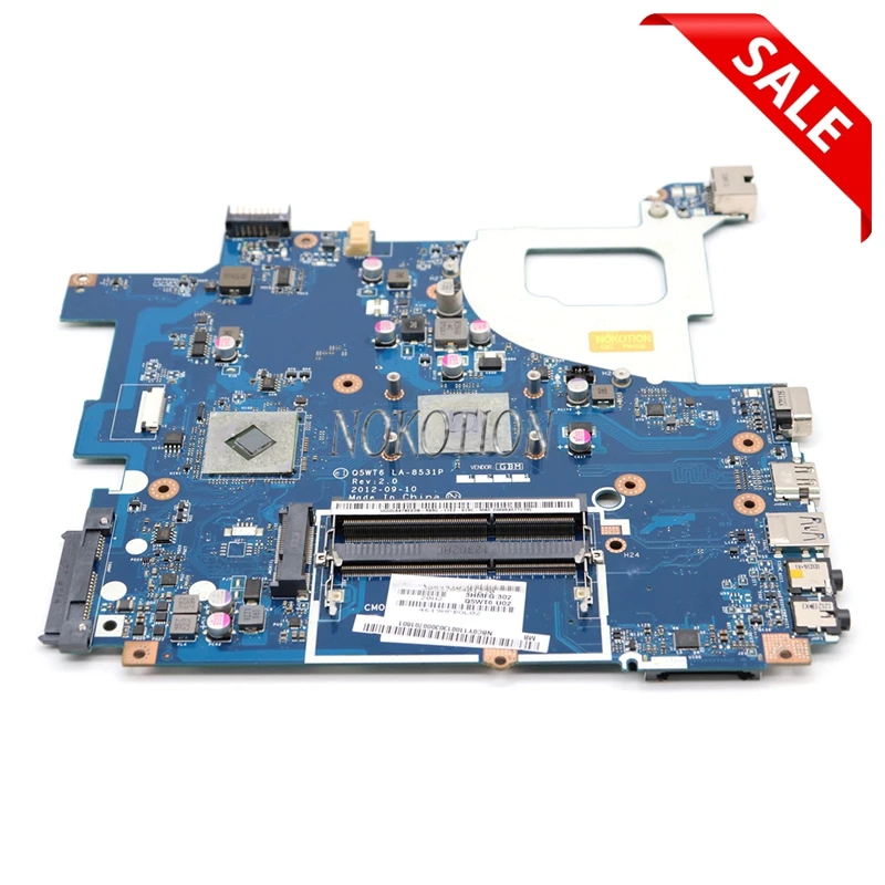 NOKOTION Q5WT6 LA-8531P NB. Y1G11.002 NBY1G11002 материнская плата для ноутбука acer Aspire E1 521 процессор на плате DDR3 гарантия 60 дней