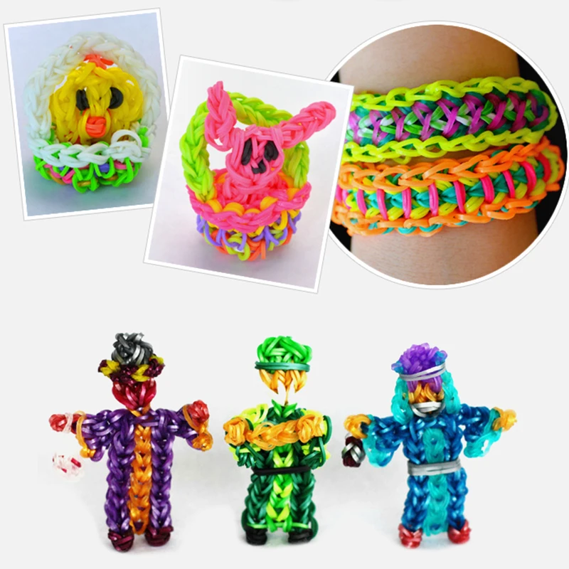 price cut 600pcs rubber loom bands girl gift for children elastic band for weaving lacing bracelet toy gum fo