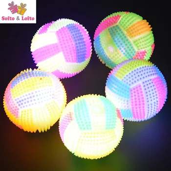 

5.5cm Luminous bouncing ball night light flash volleyball playball vent ball children pet game toy dog cat kids girls boys gift