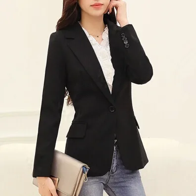 Blazer women 2015 Fashion Autumn Casual Blazer Jacket Women Slim Single Button Outerwear Suit Women Coat OL blazer