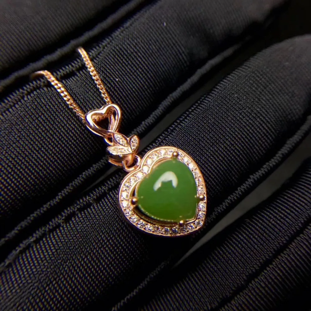  Pendentif jaspe vert naturel pierres précieuses naturelles élégant collier pendentif en forme de co