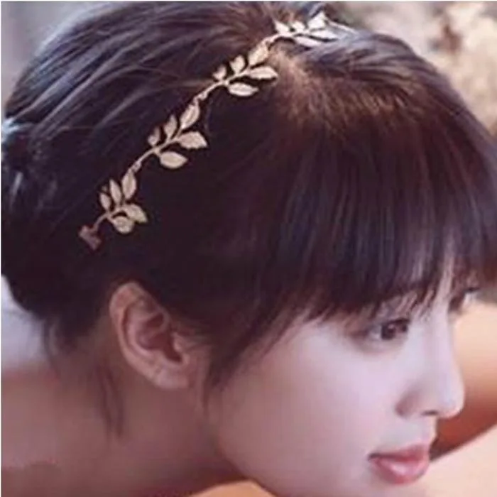 

Headband Women 2019 Headband Gold Olive Leaves Leaf Stretchy Hair Head Band Grecian Style sao aksesuar-30