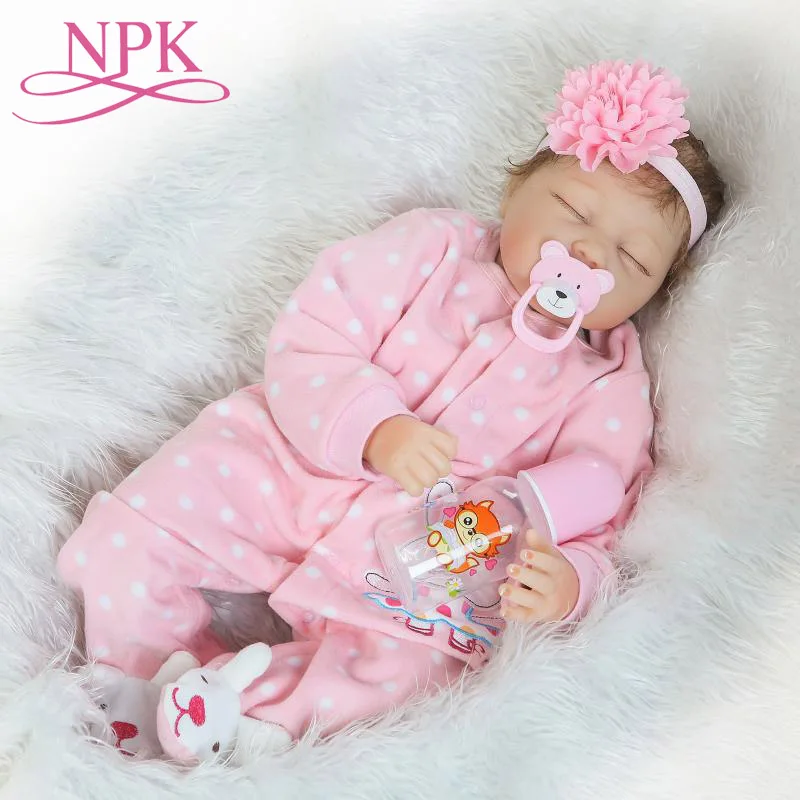 

Baby 55CM Silicone Sleeping Reborn Doll Realista Fashion Baby Dolls For Princess Girls Christmas Birthday Gift Bebe Reborn Dolls