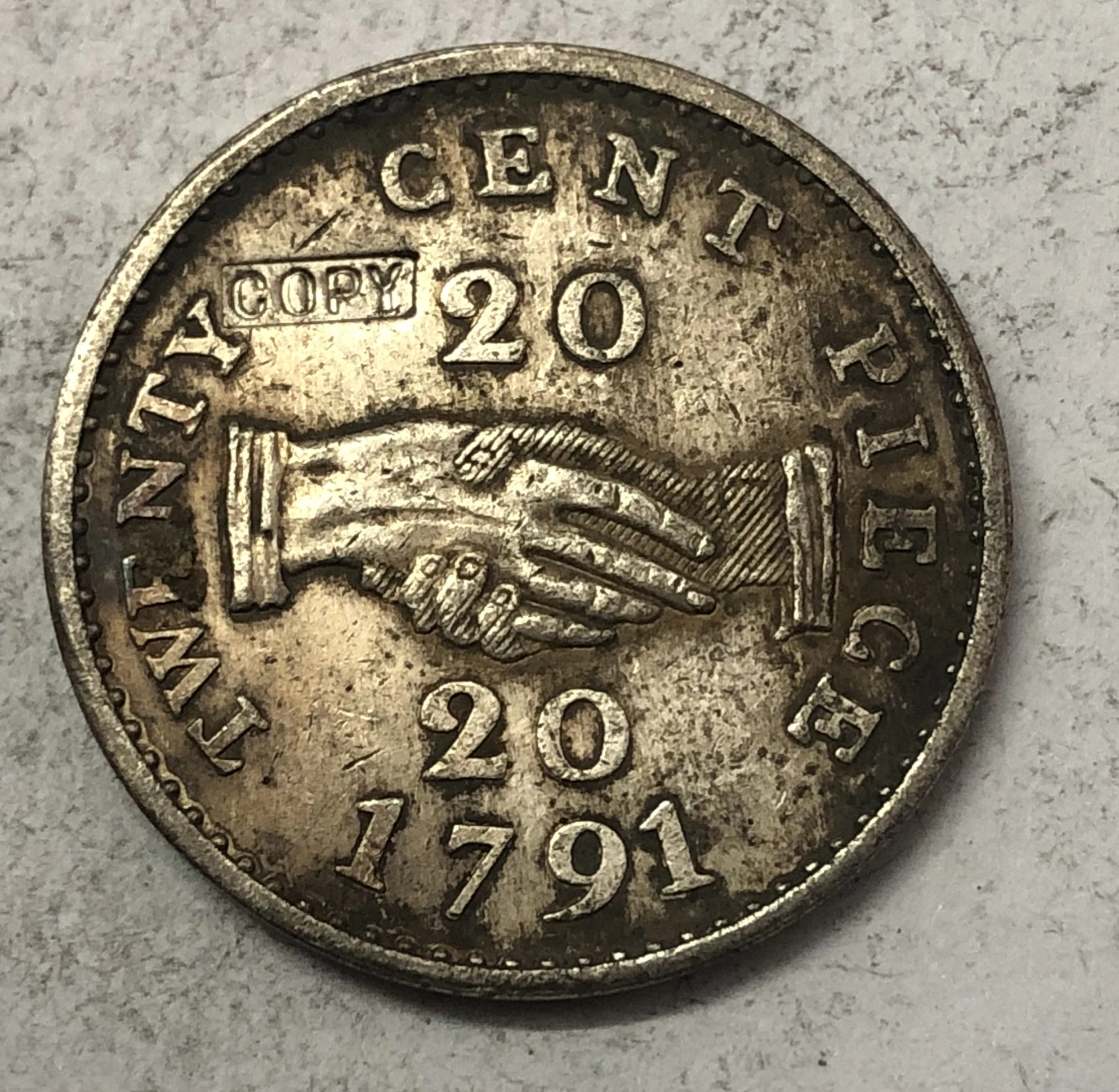 1791 Sierra Leone 20 центов (Sierra Company) Посеребренная копия монеты | Дом и сад