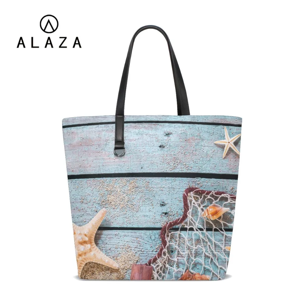 

ALAZA Starfish Prints Double-sided Use Tote Fashion Designer Women Handbag Female Bags Ladies Portable Shoulder Bag Office Bag