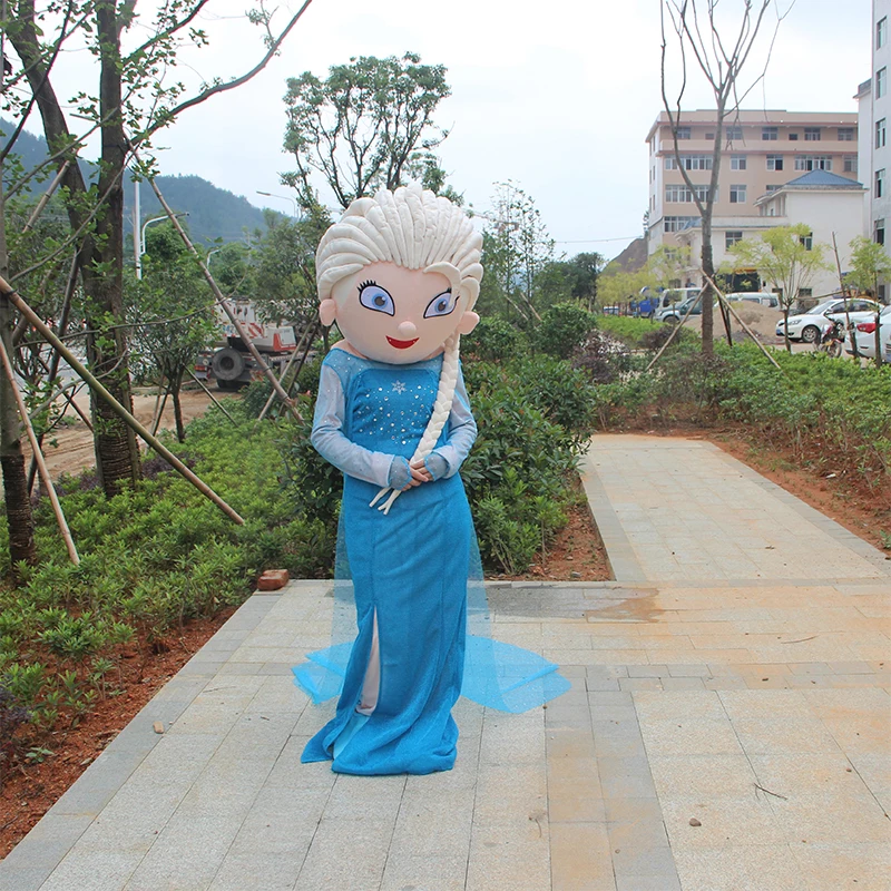 

Hot Sale Cartoon Character Princess Elsa Dress from Hot Movie Elsa Mascot Costume Theme Free shipping