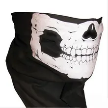 Skull Half Face Scarves Skeleton Sport Headband for Motorcycling Cycling Paintball Horror Mask Scarf for Halloween