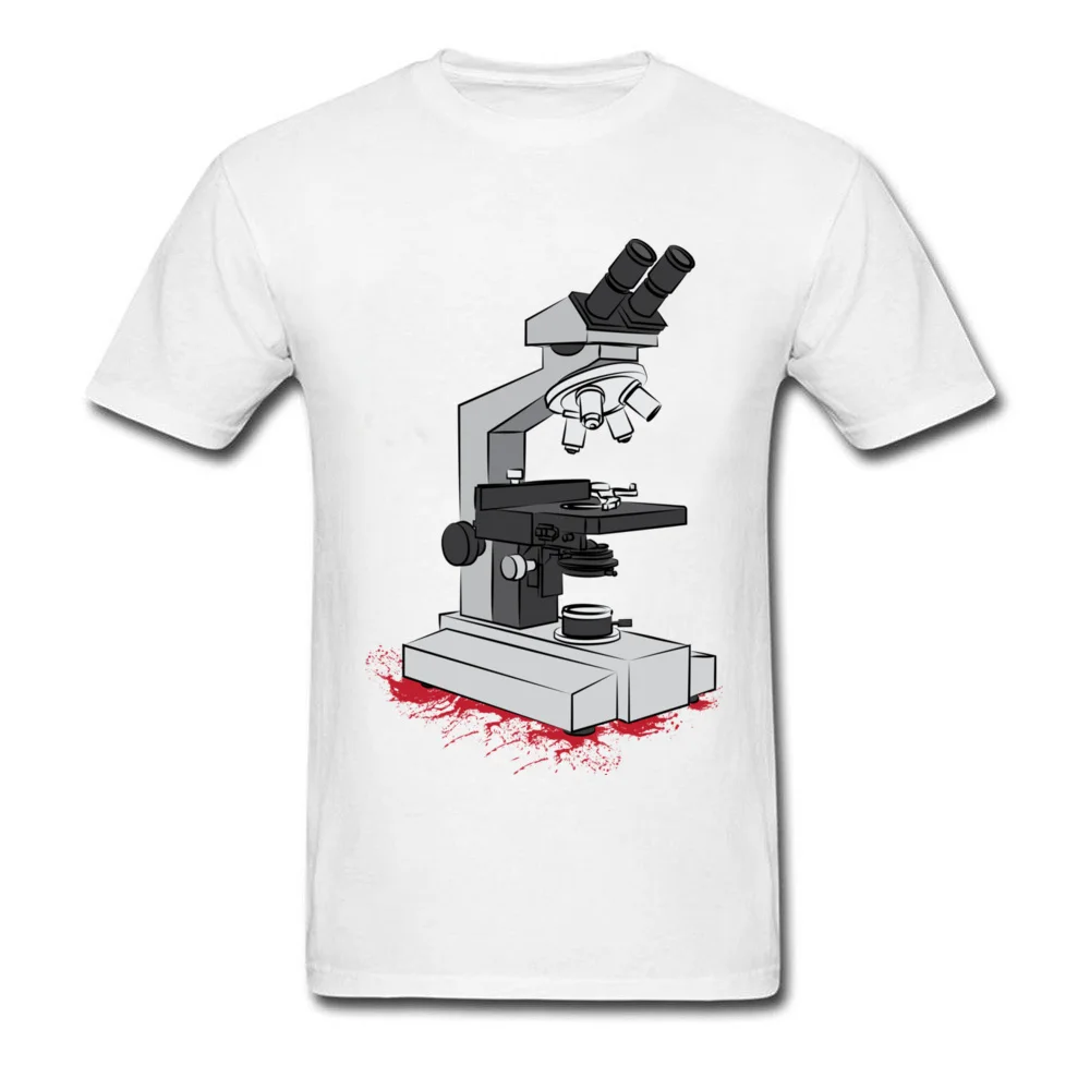 Optical microscope O Neck T Shirts Summer Tops Shirt Short Sleeve Hip Hop Cotton Geek Tee Shirts Unique Boy Top Quality Optical microscope white