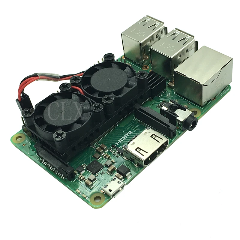 Raspberry Pi 3 Model B+(плюс) двойной вентилятор системы охлаждения модуль с радиатором для Pi3 B+/NESPi случае