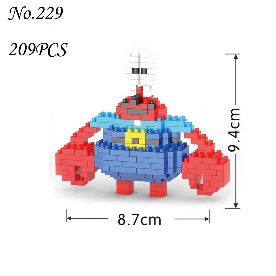 

DIY Cartoon Character Spongebobed Patrick Star Model Building Blocks Educational Model Bricks Toy for children Gifts