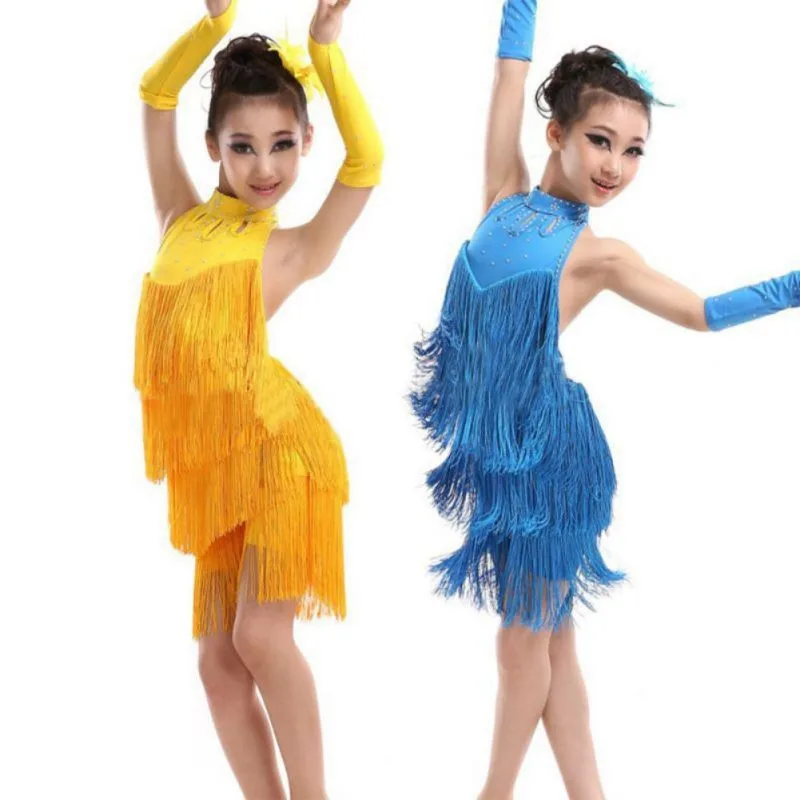 

Special Sale Sexy Latin Dance Dress For Girls Kids Children Fringe Competition Latin dress Salsa Samba Dance Latin Salsa Dresses