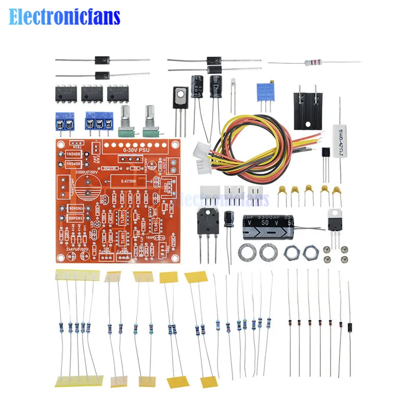 DIY Kit DC Регулируемый Модуль питания 0-30 в 2mA-3A Регулируемый для Arduino DIY Kit защита от короткого замыкания