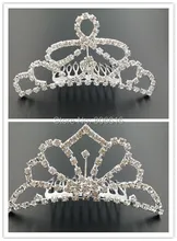 95MM Mix 2 Styles Silver Alloy & Glass Rhinestone Hair Claw Bride Tiaras Hairwear Hair Jewelry