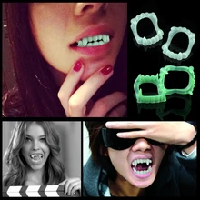 Новая игрушка вампир поддельные зубы для Хэллоуина вечерние светится в темноте реквизит маскарад Косплей Макияж забавные светящиеся зубные протезы