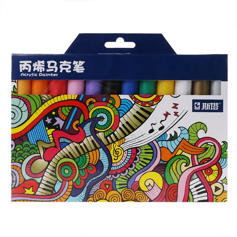 

12 Pcs/1 Set Colored Paint Drawing Marker Pen Kids DIY Graffiti Brushes Children Art Supplies Painting Tool Educational Toy -HJI