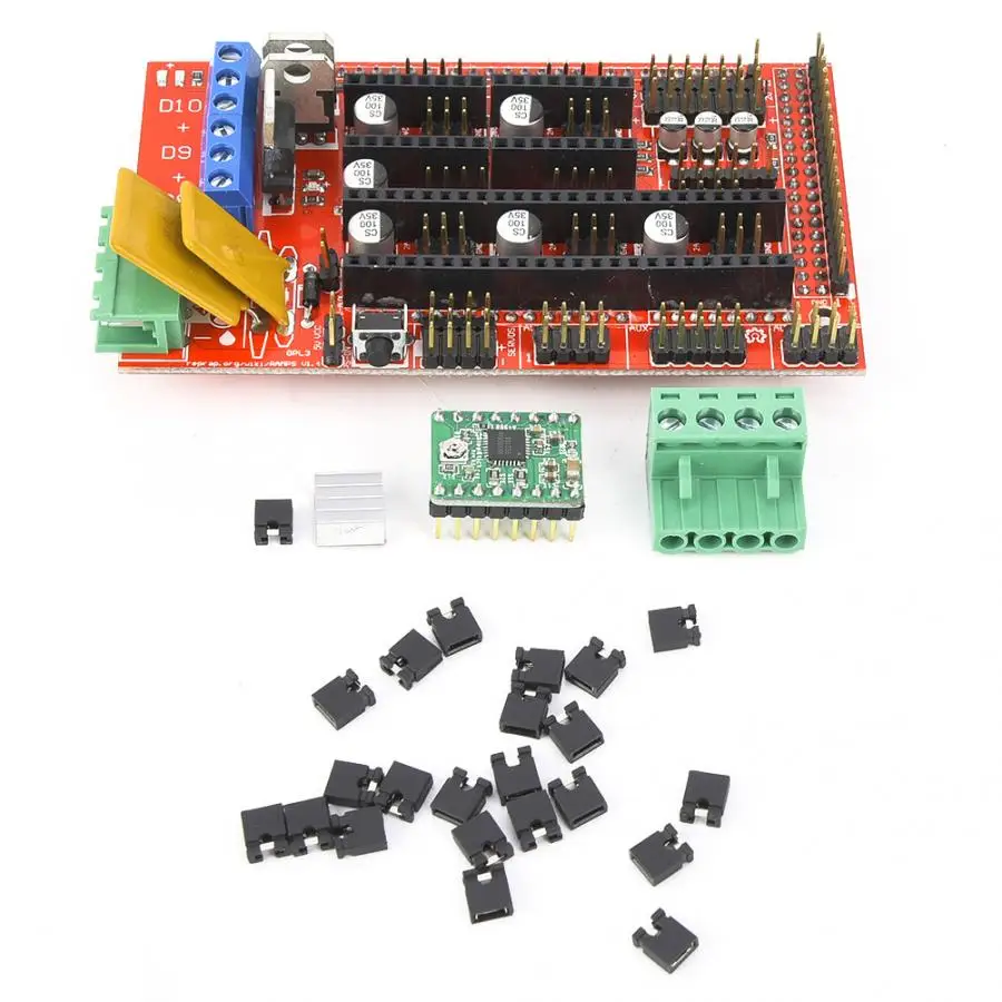 

Main Panel Drive Module Jumper Terminal RAMPS 1.4 Control Panel+5 A4988 Stepper Motor Drive Module Set for 3D Printer