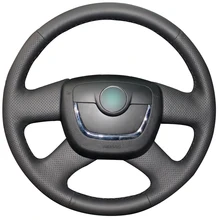 Hand-stitched Black Artificial Leather Car Steering Wheel Cover for Skoda Octavia Superb 2012 Fabia Skoda Octavia a5 2012 2013 Hand-stitched Black Artificial Leather Car Steering Wheel Cover for Skoda Octavia Superb 2012 Fabia Skoda Octavia a5 2012 2013
