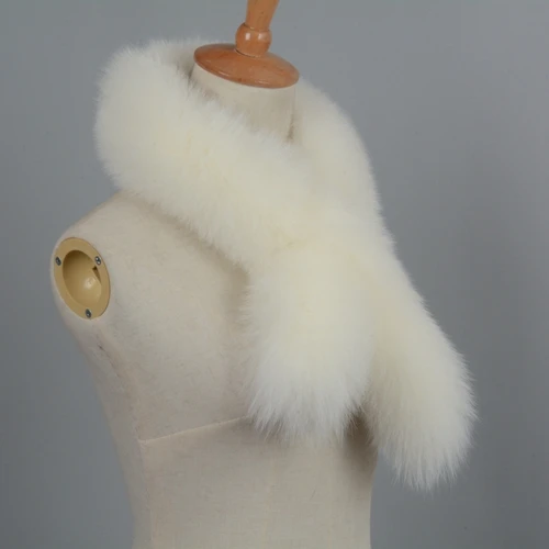 Beige Jancoco Max натуральный Лисий мех шарф зимние теплые модные стильные шали для женщин Мягкий глушитель опт/розница S7196 - Цвет: Beige