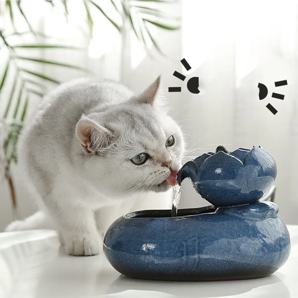 Ceramic Pet Water Dispenser Cat Water Dispenser Automatic Cycle Dog Drinking Basin Fountain