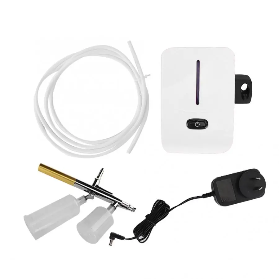 White AU Plug Мини Воздушный компрессор аэрограф кислородный распылитель омоложения кожи нано увлажняющий спрей машина b - Цвет: White AU Plug