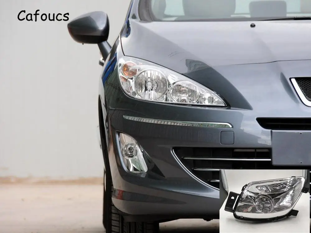 Cafoucs Автомобильные противотуманные фары для peugeot 308 2007-2011 для 408 2008-2010 переднего бампера дальнего света с лампами - Цвет: Right side RH