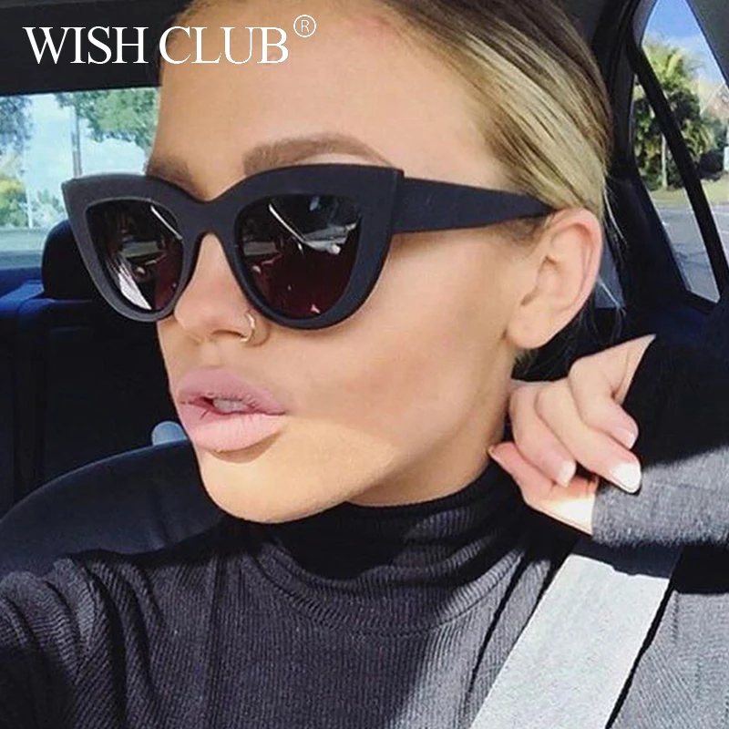 WISH CLUB, Ретро стиль, кошачий глаз, солнцезащитные очки для женщин, Ретро стиль, квадратные, солнцезащитные очки, сексуальные, круглые, солнцезащитные очки для девушек, большие, gafas oculos de sol